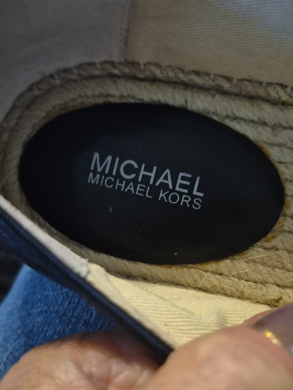 Michael Kors Lola Kendrick Slip On floral leather EspadrSz.8.5. (2084Sh) EC.